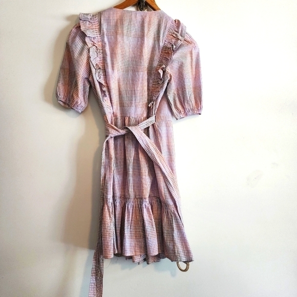 STORIA Plaid Wrap Dress Size M - Picture 2 of 4
